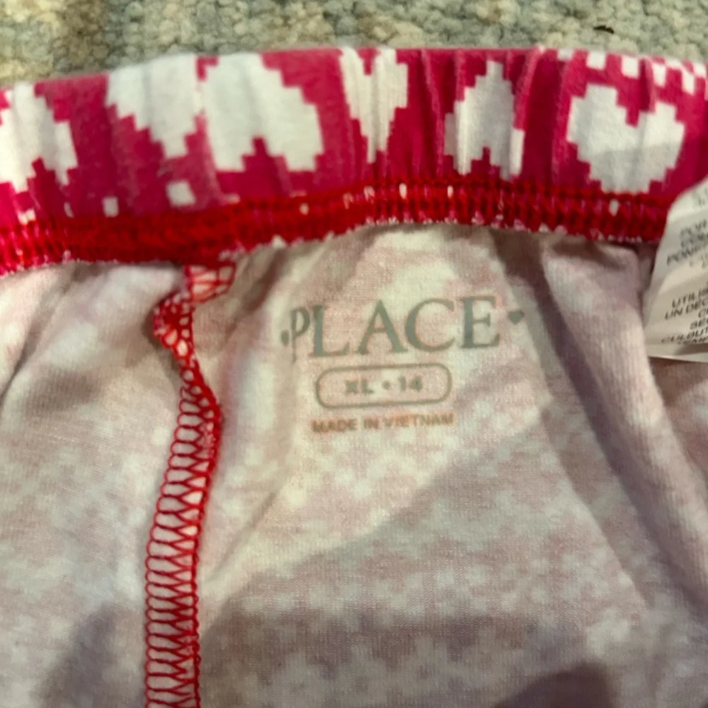 Childrens Place xl leggings girls christmas white red PERFECT CONDITION